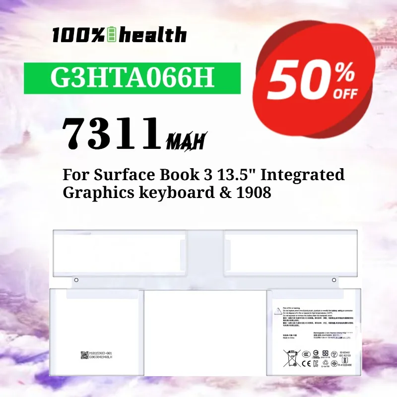 

G3HTA066H 7311mAh Integrated Graphics Keyboard Battery for Microsoft Model 1908 13.5-inch Surface Book3 3rd Generation