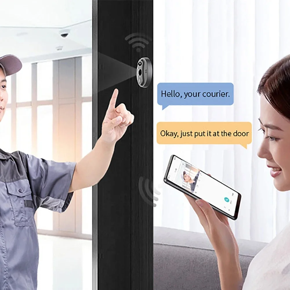 WIFI electronic cat eye home smart doorbell camera anti-theft door remote video smart cat eye