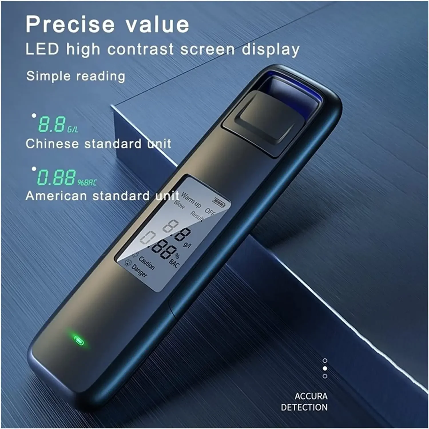 2024 Etilometro senza contatto con schermo di visualizzazione digitale Analizzatore di etilometro ricaricabile USB Etilometro ad alta precisione