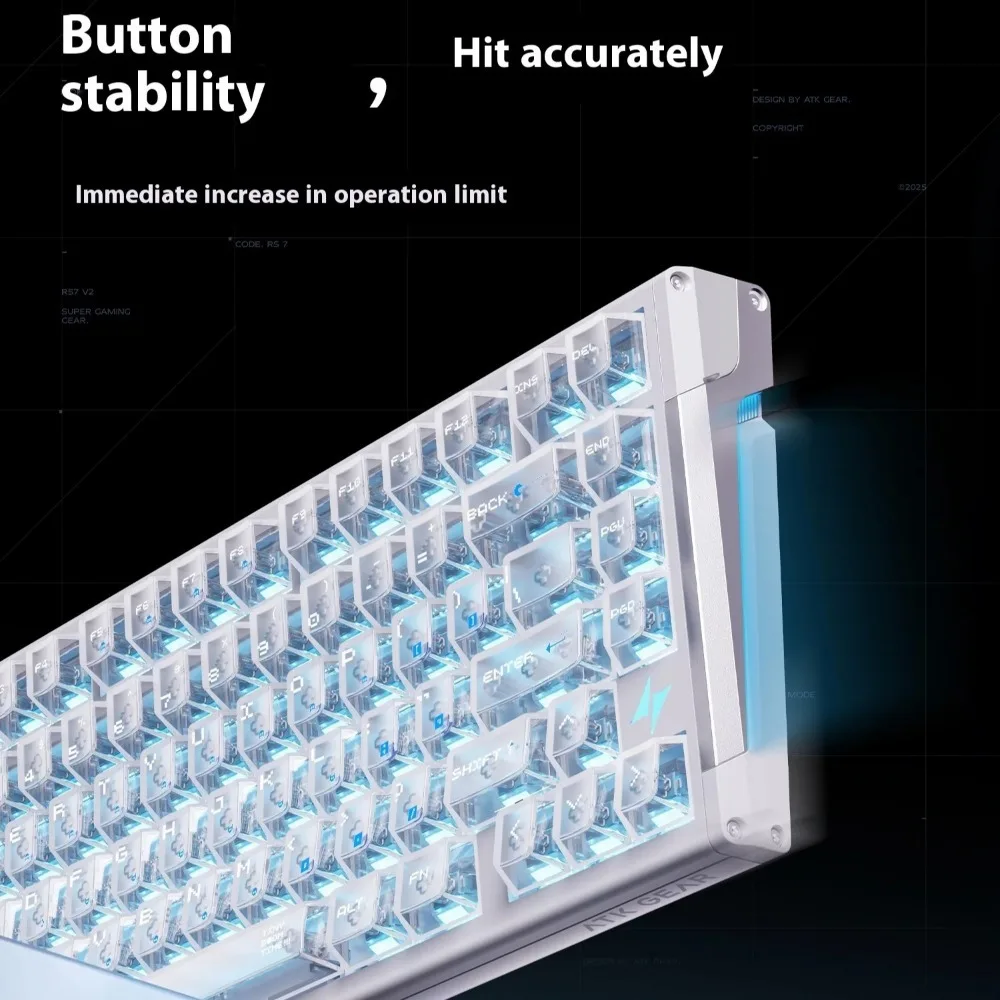 ATK RS7 V2 Ultra Custom Hall Effect Magnetic Keyboard Aluminum Alloy 75% Layout Hot Swappable RGB 8K Rapid Trigger 0.001mm Gift
