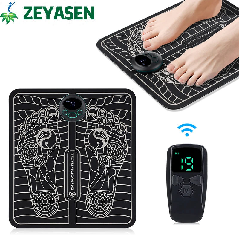 

Remote Control Ems Foot Massager Pad Pulse Physiotherapy Micro-current Electric Feet Massage Mat Muscle Stimulator Relieve Pain