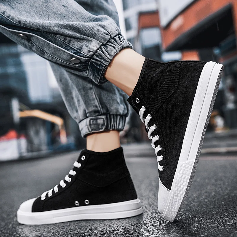 Original Men Sneakers High Top Breathable Sneaker Male Canvas Shoes Tennis Lace Up Vulcanized Shoe Youth Men\'s Casual Shoes 2024