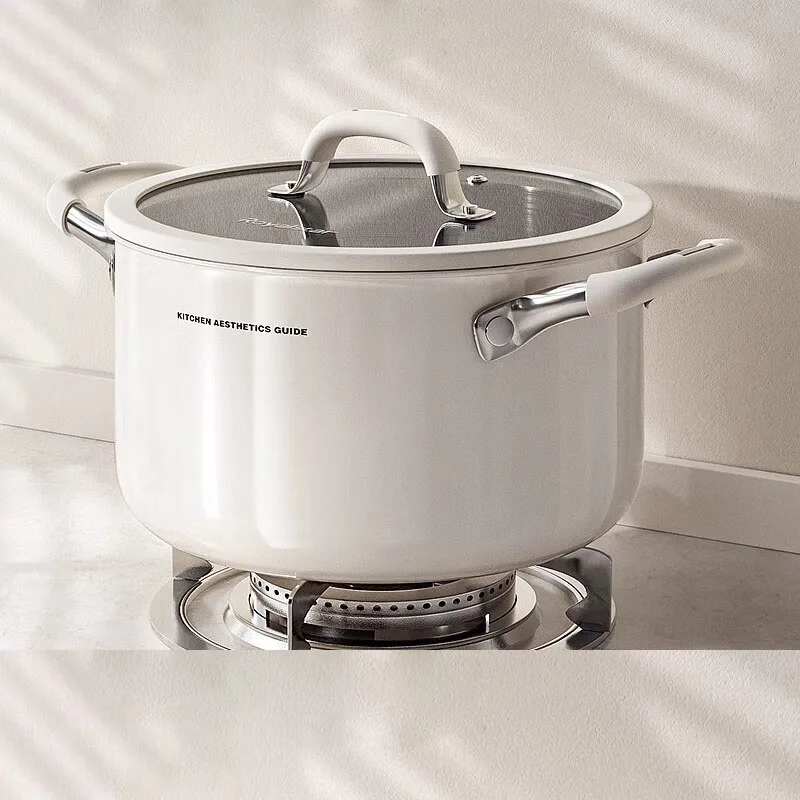 Kitchen Double Ear Cooking Pot 316 Stainless Steel Enamel Stock & Soup Pot Kitchen Utensils for Gas Induction Cooker 6