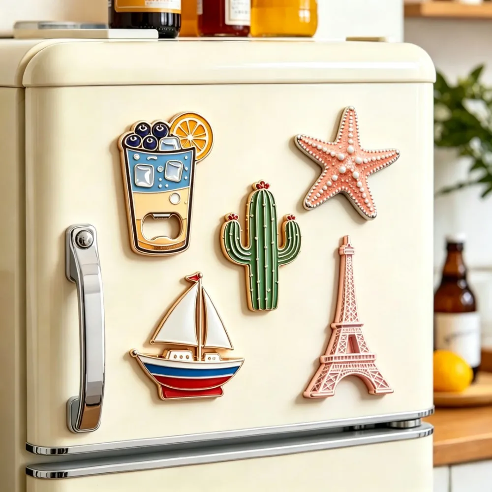 Customize Fridge Magnets Personalized Design Soft Enamel Refrigerator Magnet 3D Zinc Alloy Metal Fridge Magnet Tourist Souvenir
