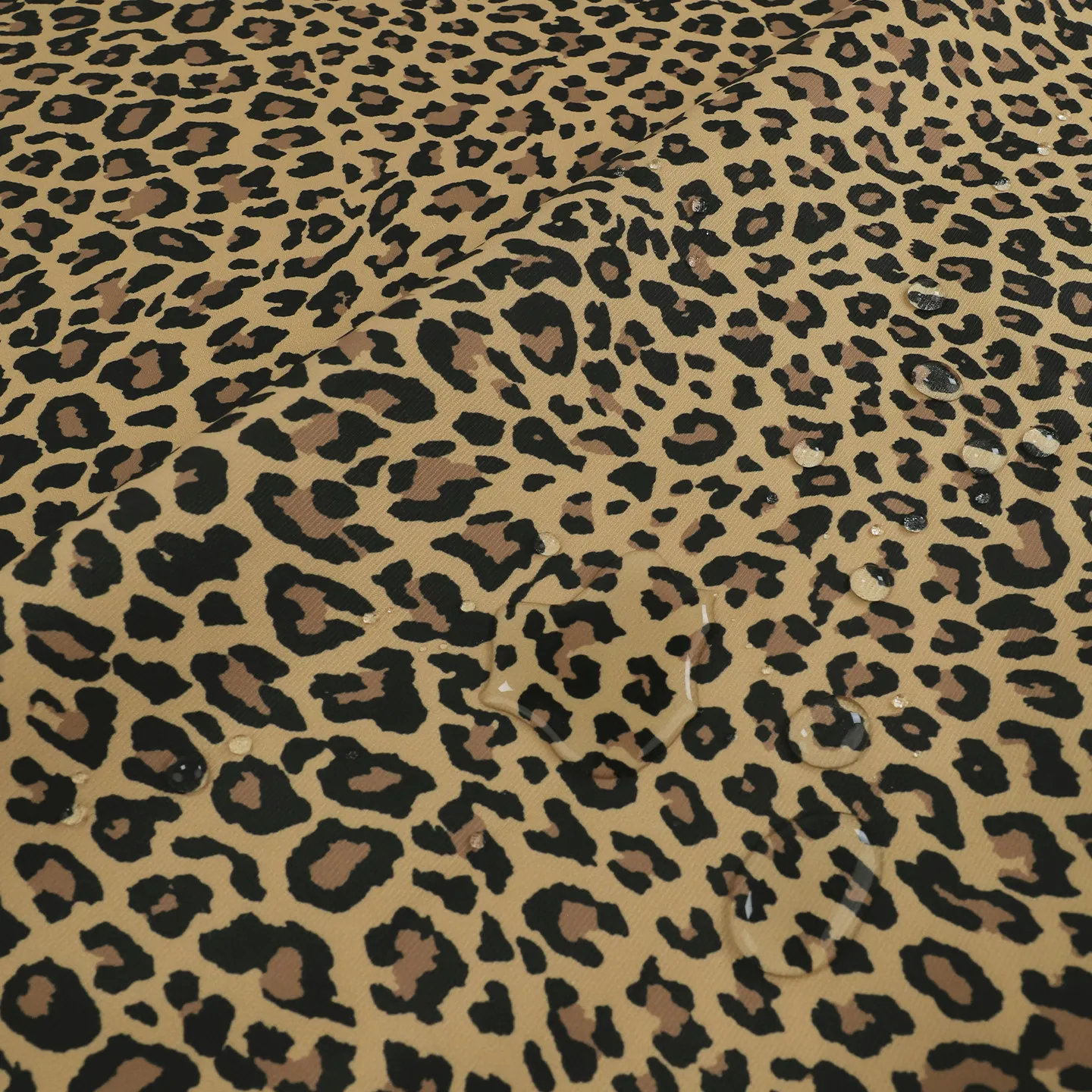 Waterproof Leopard Animal Print Fabric PU Coated Wind Resistant for Raincoat Windbreaker Vest Backpack Tote Bag DIY Sewing Mater