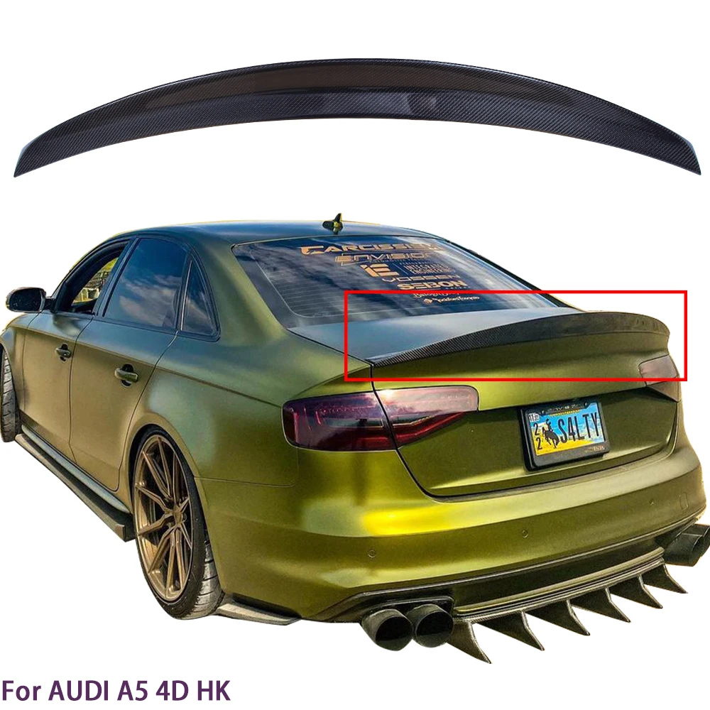 

For AUDI A5 B8 B8.5 4Door Sportback 8TA HK Style Carbon fiber Rear Spoiler Trunk wing 2009-2017