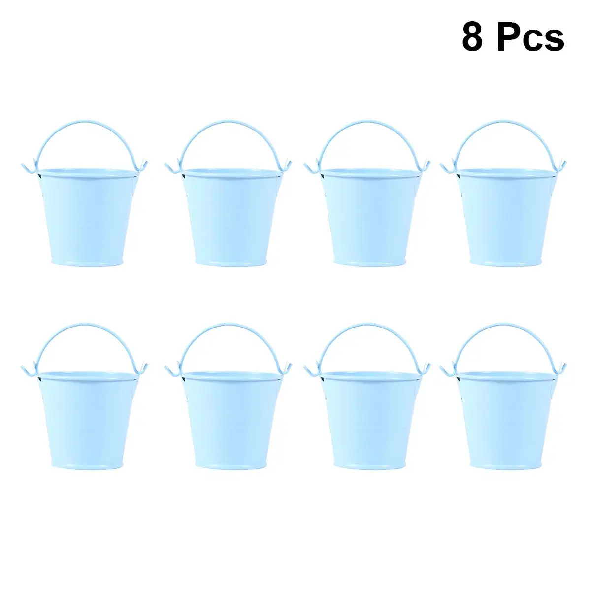 

Small Iron Buckets Flower Pots Planters Mini Metal Tin Home Decor Durable Safe Simple Design Handle String Wall Hanging