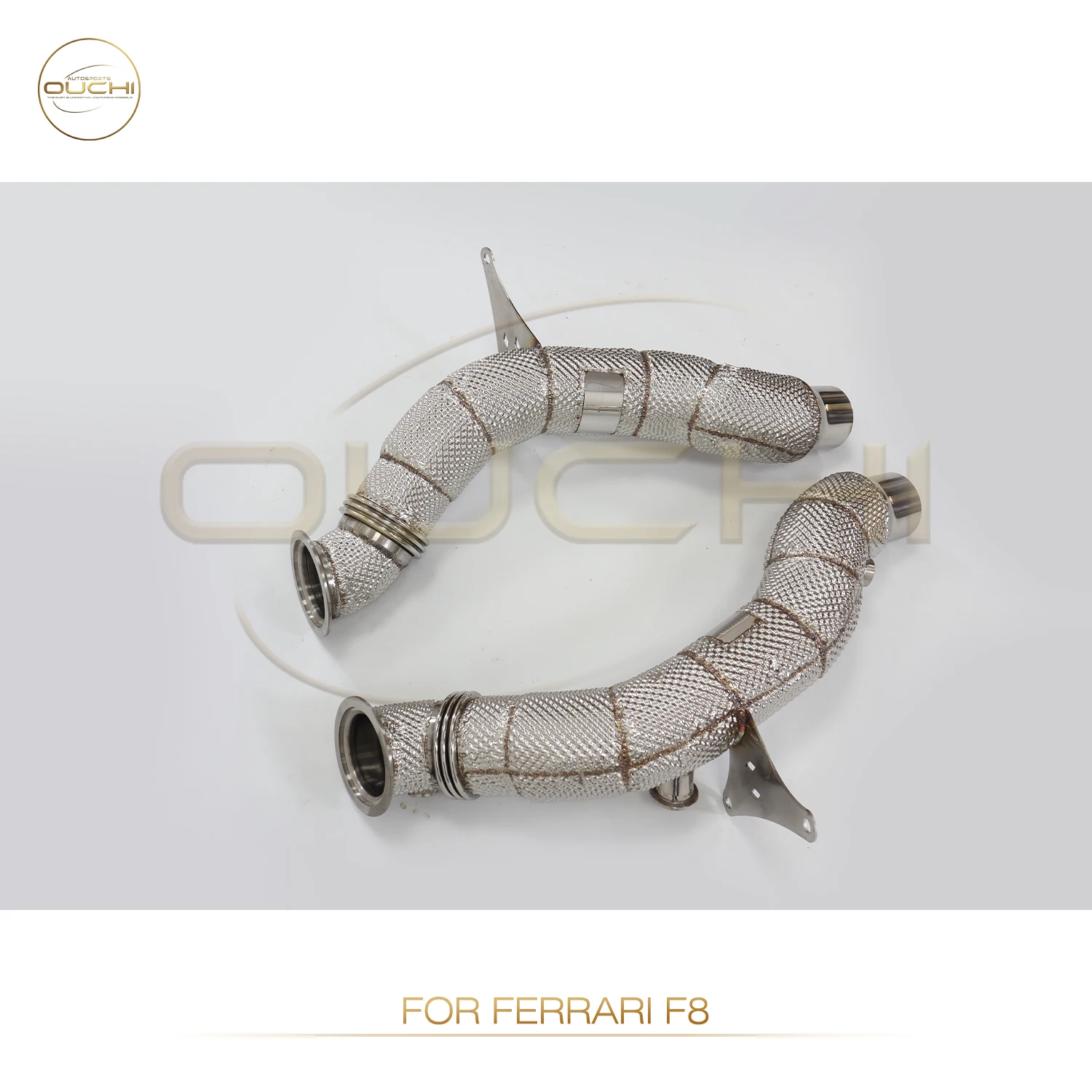 

OUCHI Factory Direct Sales SS304 Downpipe for Ferrari F8 With Heat Shield Catalysis Exhaust Easy Installation Parts