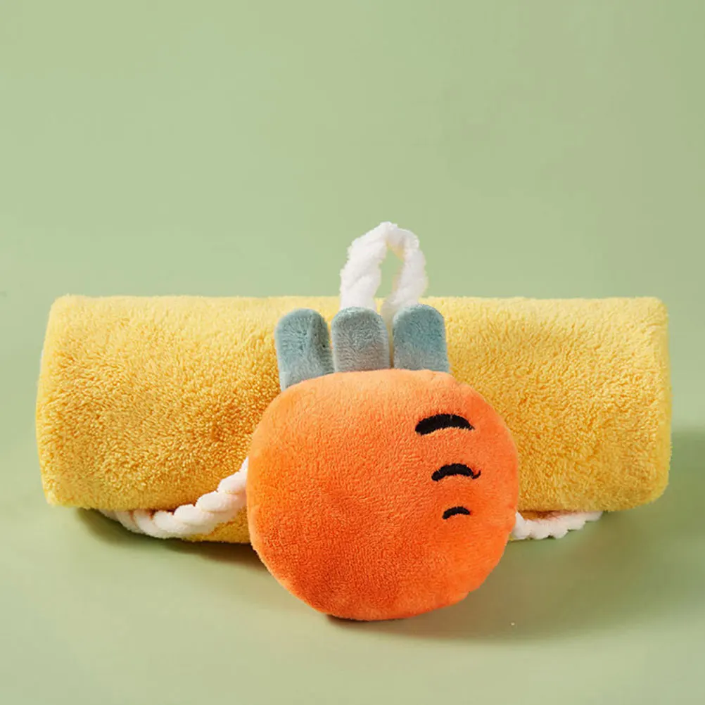 

4Pcs Coral Fleece Hand Towels Kitchen Bath Absorbent Hanging Cartoon Design Cleaning Glass Storage Drain