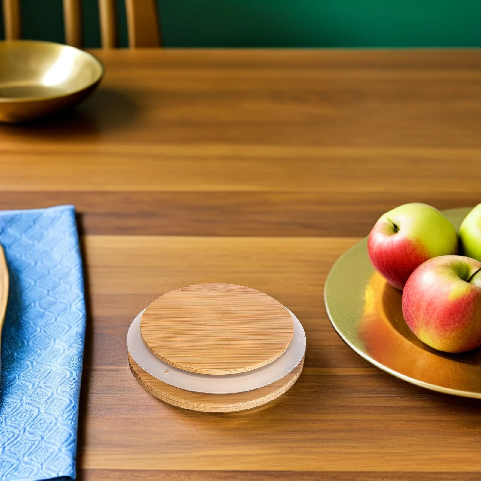

2Pcs Glass Jar Lid Bamboo Cover Sealed Storage Bottle Replacement Easy Clean Accessory for Dry Food Storage Bottle Lid