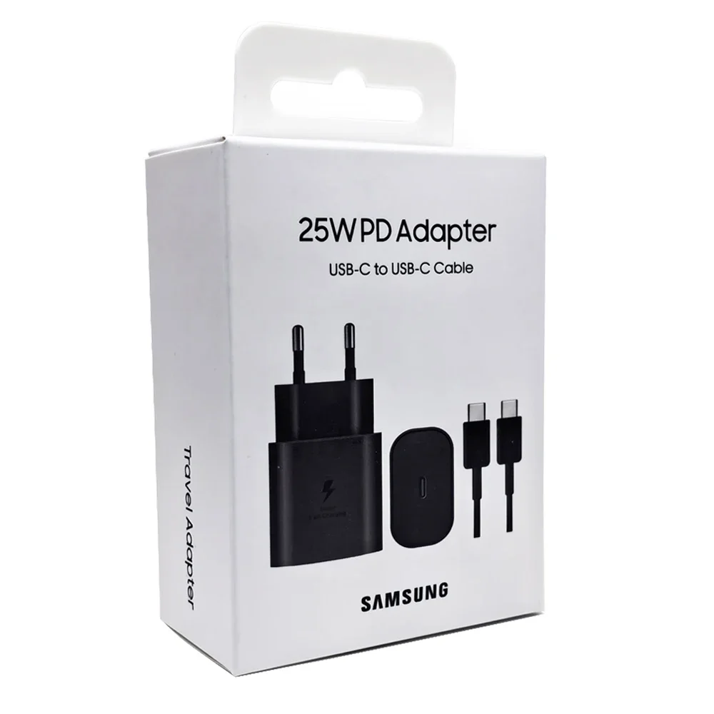 Супербыстрое Зарядное Устройство 25 Вт Для Samsung Galaxy S24FE S24Ultra S23 S22 Flip Fold 2 3 4 5 6 A06 A16 A15 A35 A55 С Ад... — фото товара