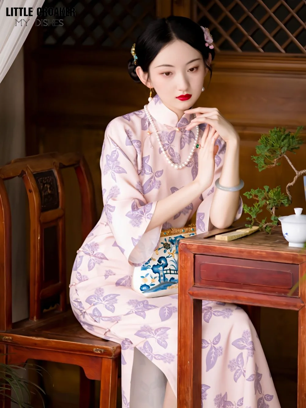 Robe de la dynastie Qipao à col mandarin amélioré, style chinois vintage, imprimé élégant, Cheongsam, printemps, été, nouveau, 2023