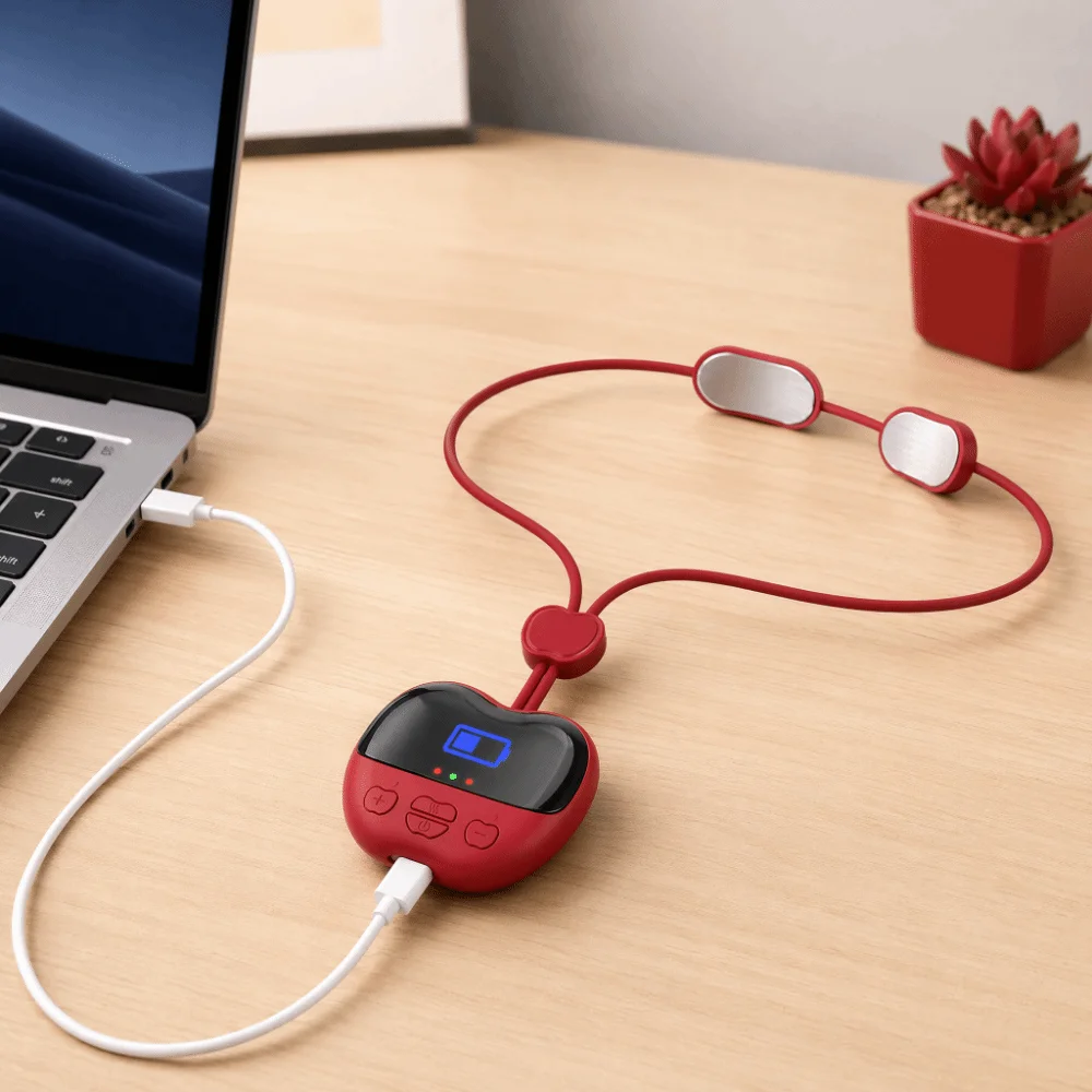 Multiple Modes Hanging Neck Massager Wireless EMS Cervical Spine Massager Rechargeable Hot Compress Smart Neck Massager