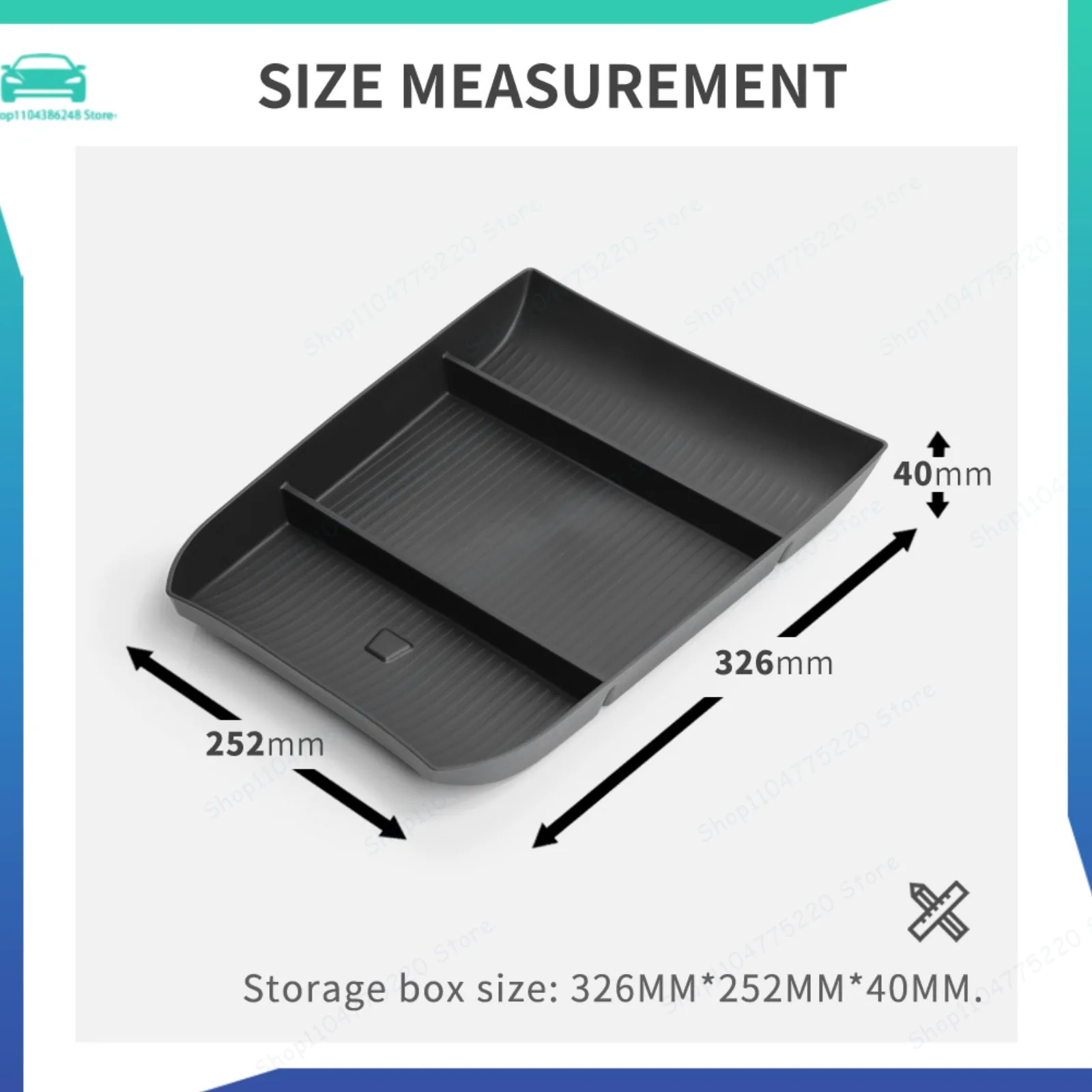 

Center Console Storage Box Car Central Lower Layer Tray TPE Organizer Accessories Tidying For Hyundai Palisade 2023 2024
