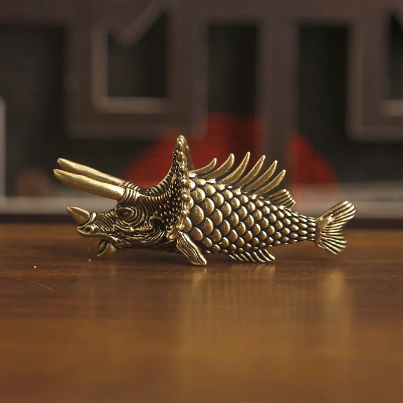 1/2Pcs brass triangular faucet fish tea table tea pet ornament decorative creative desktop ornament