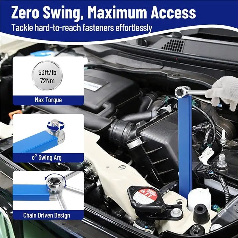 شريط أدوات تمديد مفتاح الربط BYBS مع فتحة 1/2 بوصة، مجموعة مفاتيح تمديد الأوفست، محولات محرك مربع، أداة موسع مفتاح الربط