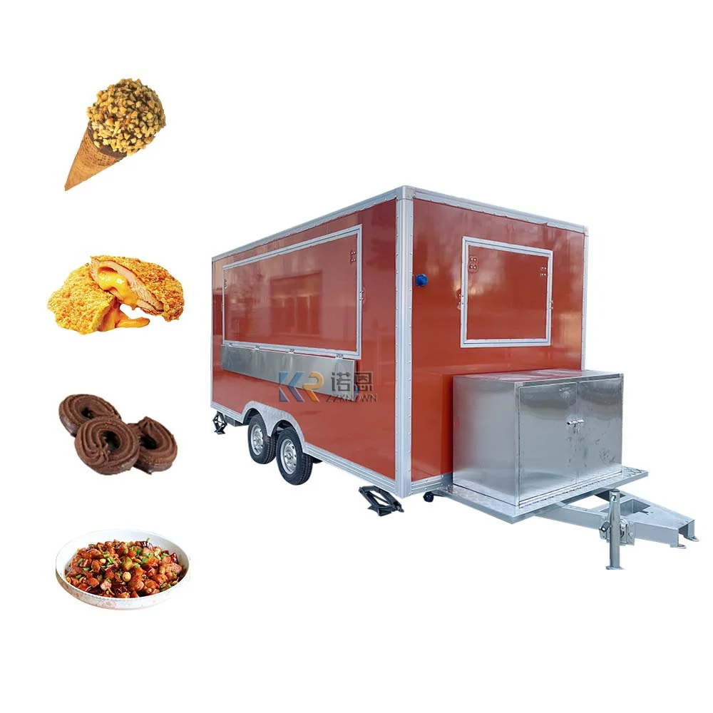 Customized Coffee Vending Car Drink Fast Food Kiosk Dining Car Foldable Mobile Food Trailer Catering Fast Food Truck