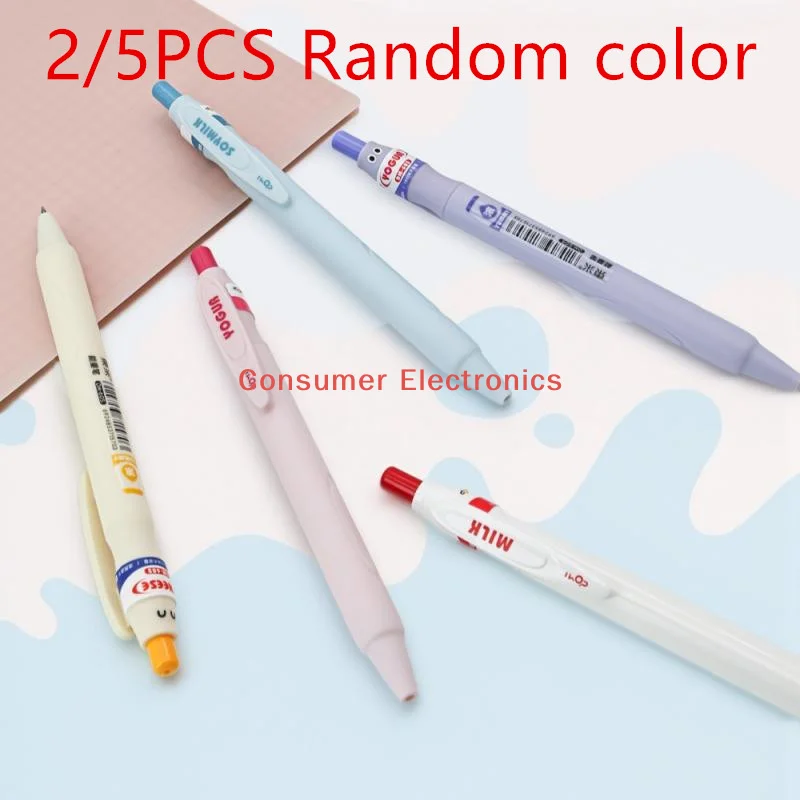 

[C9] 2/5 шт. 0,5 мм, большие емкостные быстросохнущие ручки, креативные гелевые ручки в форме молочной бутылки, простые, милые и стильные черные ручки