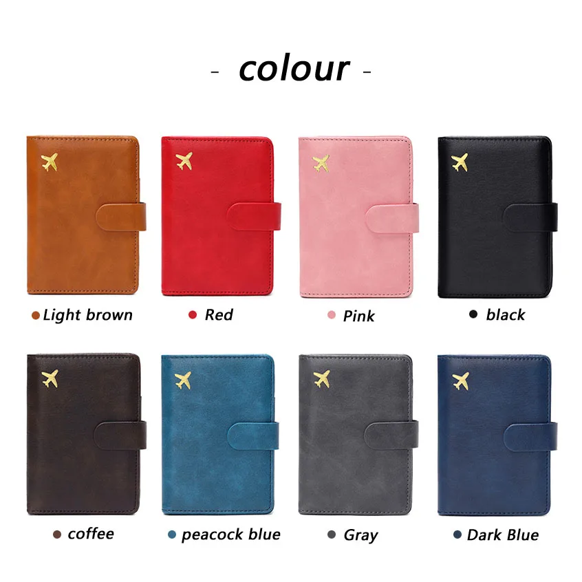 RFID anti-theft brush travel passport set PU leather credit card wallet set passport bag for men and women travel accessories