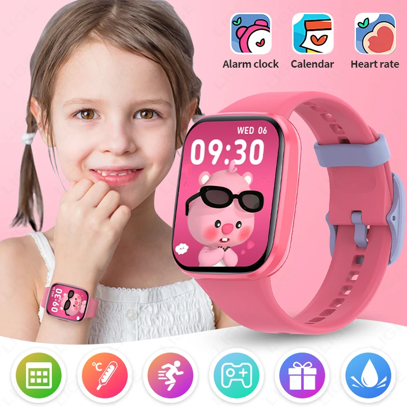 

LIGE 2026 Kid's Smart Watch 1.69'' Screen Sports Tracker Sleep Monitor Puzzle Games Girl's Smart Band Children's Gift Smartwatch