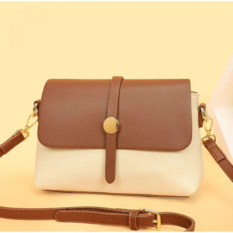 

Stylish Minimalist Crossbody Handbag Simple Vintage For Women Casual With Leather Finish Solid Color And Large Capacity