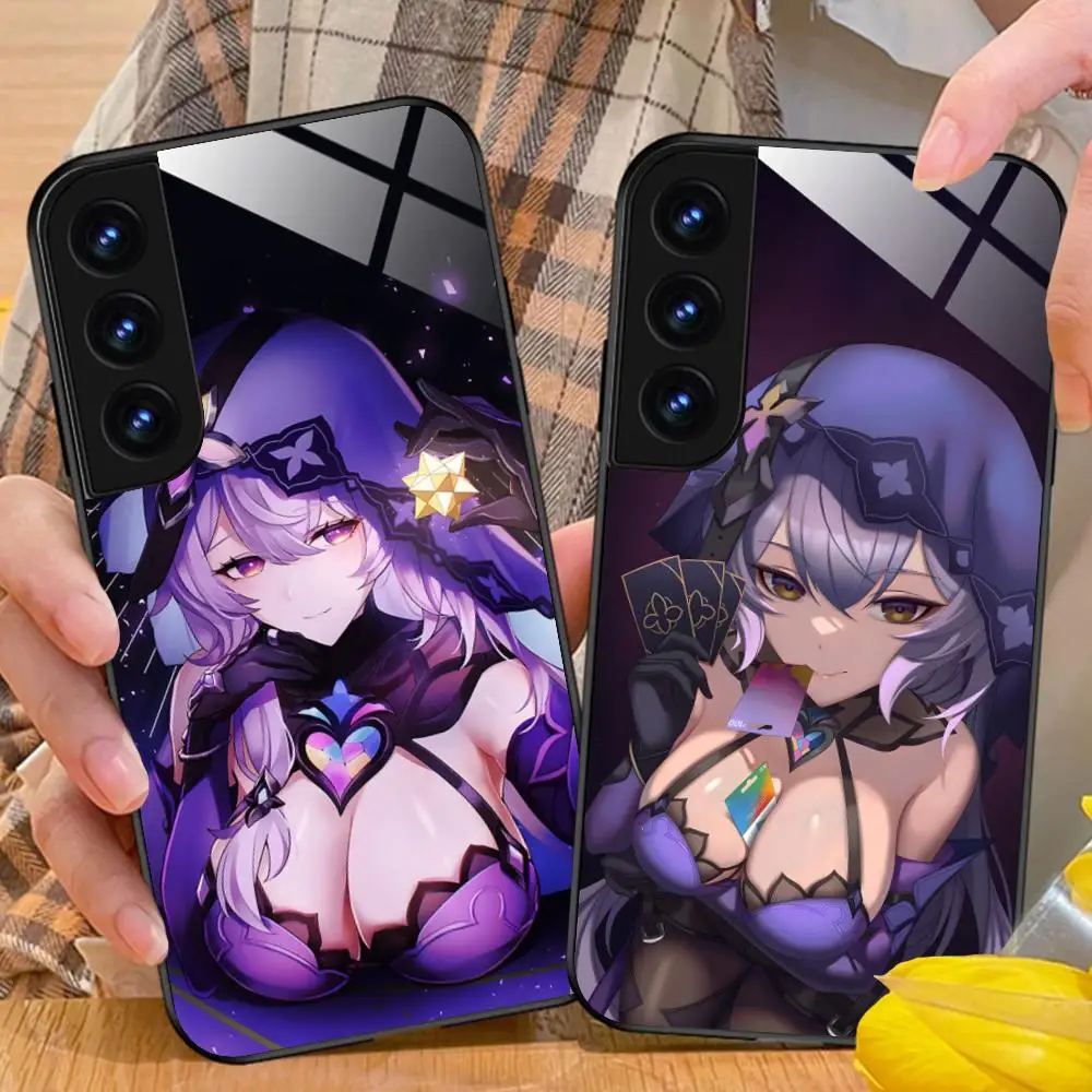 HSR BlackSwan Glass Mobile Phone Case for Samsung Galaxy A56 55 54 53 52 51 36 35 34 23 16 15 5G Colorful Cover