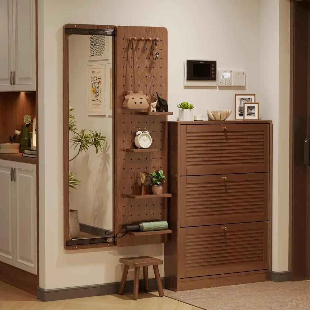 

Лабораторная мебель: Настенное зеркало в полный рост с полкой и крючками, органайзер для хранения в прихожей и гостиной