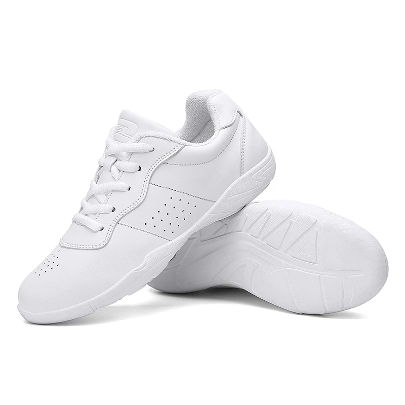BAXINIER Girls White Cheer Sneakers Lightweight Breathable Training Dance Tennis Cheerleading Adults Comfort Performance