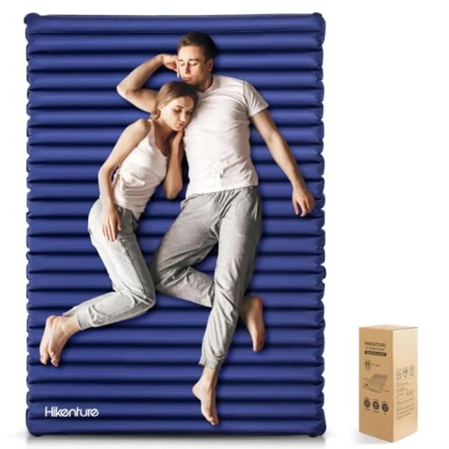 

Double Sleeping Pad, Extra Thick 3.75in Camping Mattress 2 Person, Queen Size Inflatable Air Mat, Lightweight and Compact, for