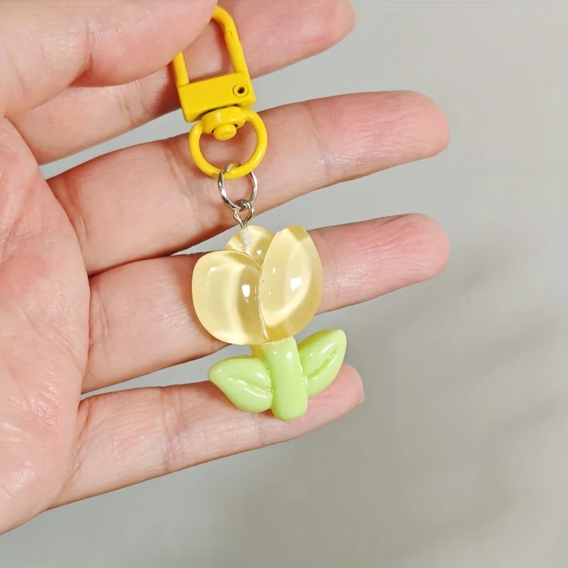 

Cute Tulip Keychain - Bright Yellow, Sister Couple Gift Bag Keychain Sister Couple Exclusive