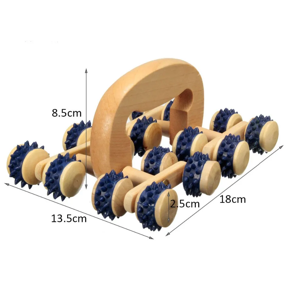 16 Massage  Balls  Wooden Roller Tool for Foot  Body Hand Hold Ball Roller Leg Body Massage Wheel  Relieve Body Leg Pain