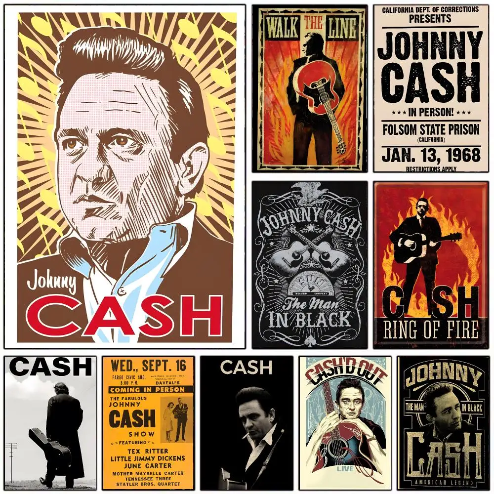 Country Singer J-johnny Cash Poster Modern Home Decoration Interior Design & Contemporary Wall Art Collection
