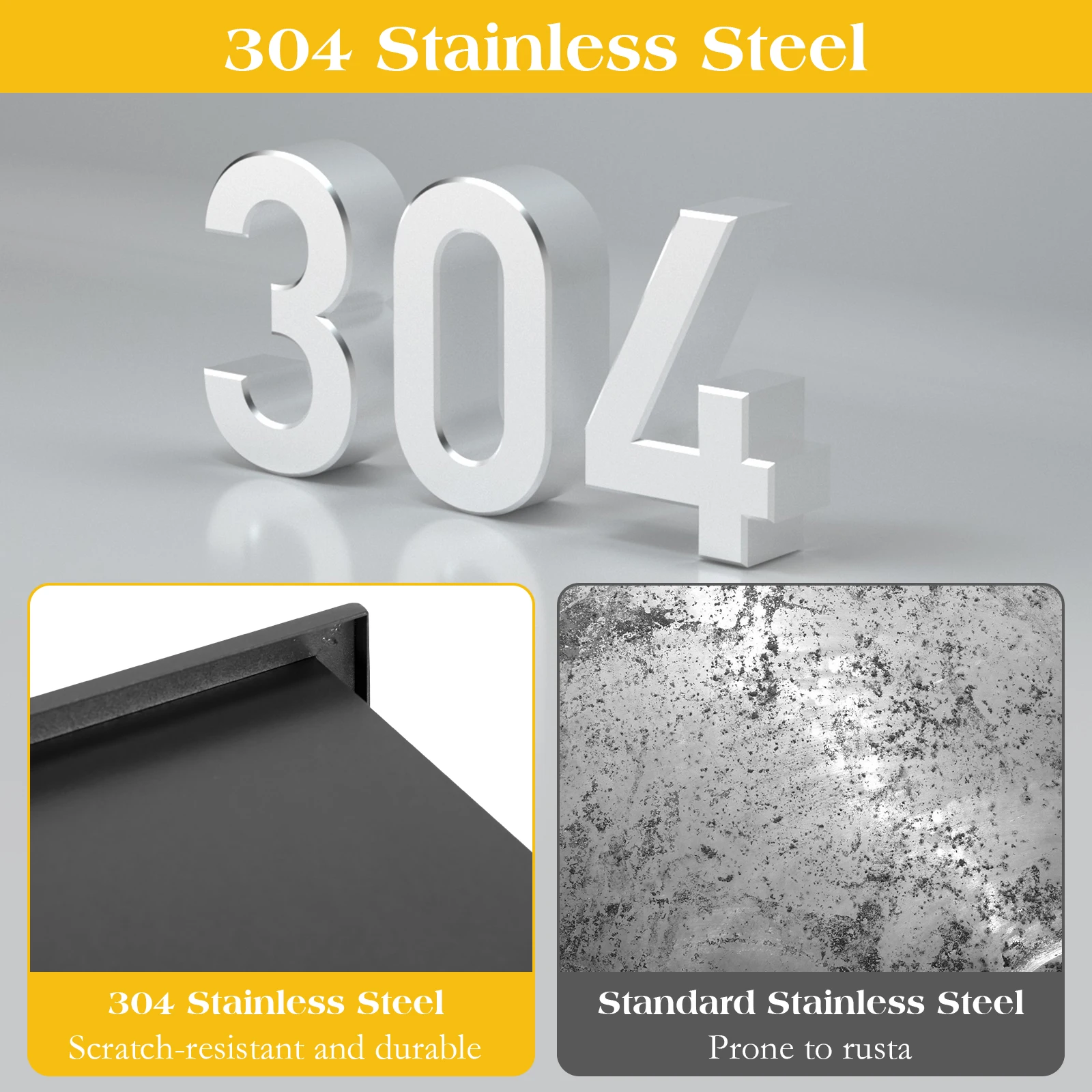 

Stainless Steel Storage Cabinet with Trash Can & Paper Holder Push-Type Steel Shower Niche Waterproof for Bathroom/Kitchen/Hotel