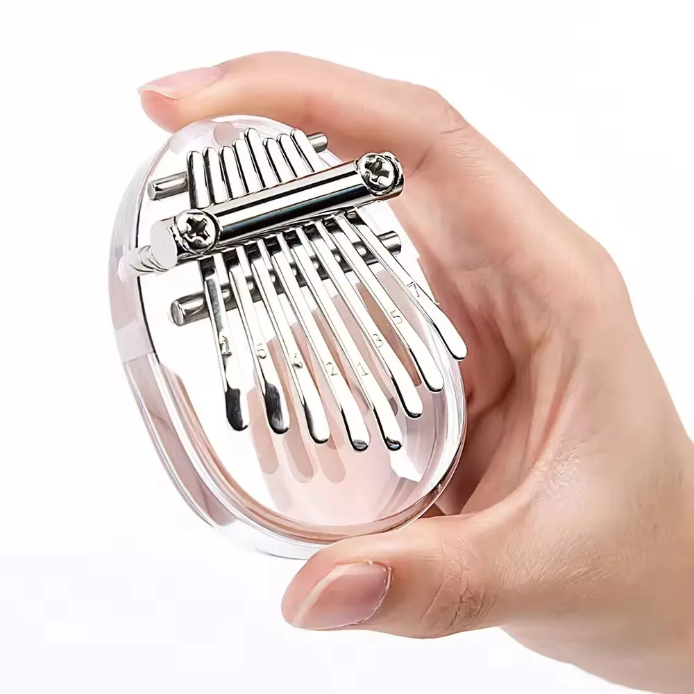 8 Keys Mini Kalimba Thumb Piano Portable Exquisite Finger Harp Easy-to-Learn Musical Mbira Instrument Beginner Kids Adult Gift