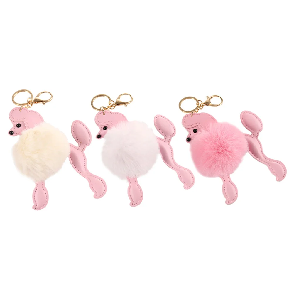 

3Pcs Cartoon Dog Key Rings Creative Hanging Pendant Backpack Decoration Bag Hanging Decor Adorable Key Chain Ornament