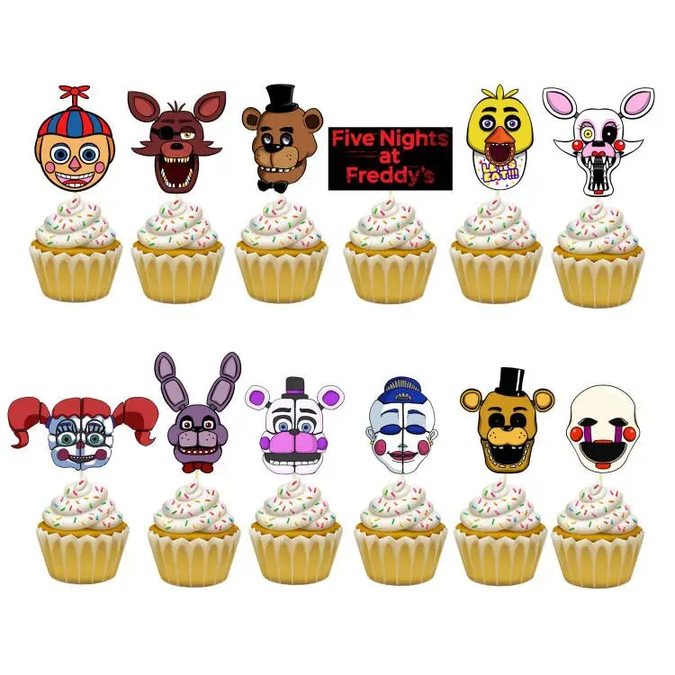 FNAF-vajilla desechable de cinco noches para niños, suministros de fiesta de cumpleaños, vasos, platos, servilletas, Pajita, evento