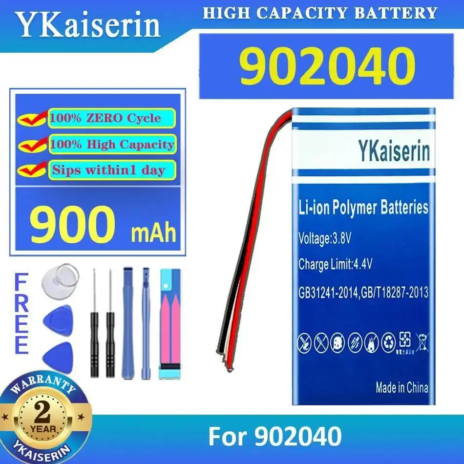 

High Performance Compatibility Fit For 902040 Bluetooth Speaker Battery 900Mah