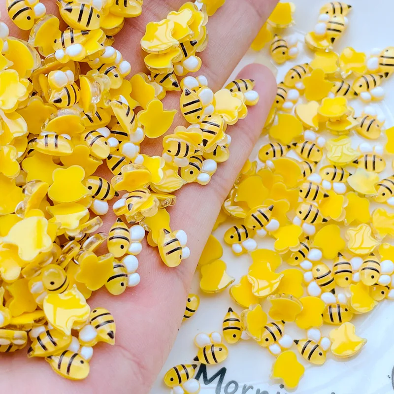 50/100 Pcs New Mini Kawaii Phim Hoạt Hình Đáng Yêu Honeybee Resin Cabochon Sổ Lưu Niệm Tự Làm Đồ Trang Sức Thủ Công Trang Trí Phụ Kiện Cho J64