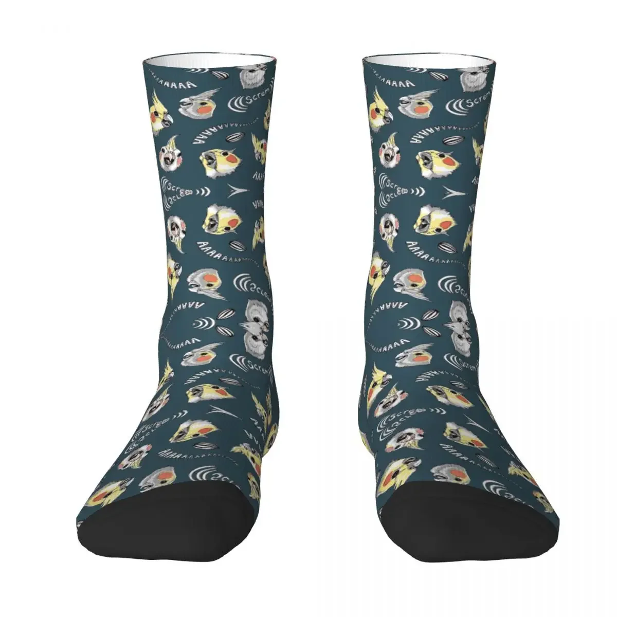 Cockatiel Screm (Light Blue) Socks Harajuku Super Soft Stockings All Season Long Socks Accessories for Man's Woman's Gifts