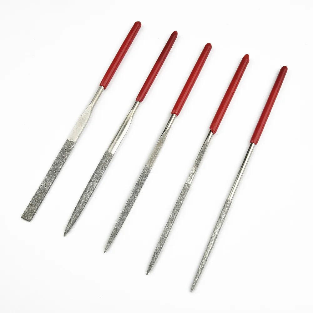 5PCS Diamond Needle File Set For Carpentry Jewelry Stone Glass Metal Ceramic Polish Carving DIY Craft Woodworking Hand Tools