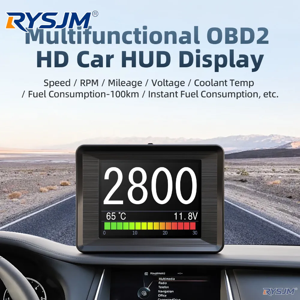 A203 OBD2 On-board Computer Car Head Up Display HUD Digital Speedometer Trip Display Speed Fuel Consumption Temperature Gauge