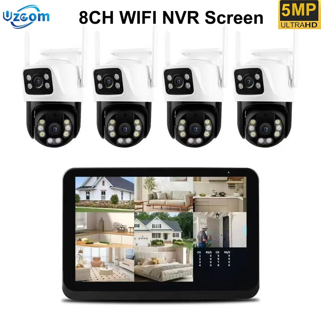 

8CH 5MP 4K Onvif Wireless NVR Security Camera System 7inch LCD Screen DIY Outdoor Surveillance WIFI CCTV XMeye NVR Host Icsee