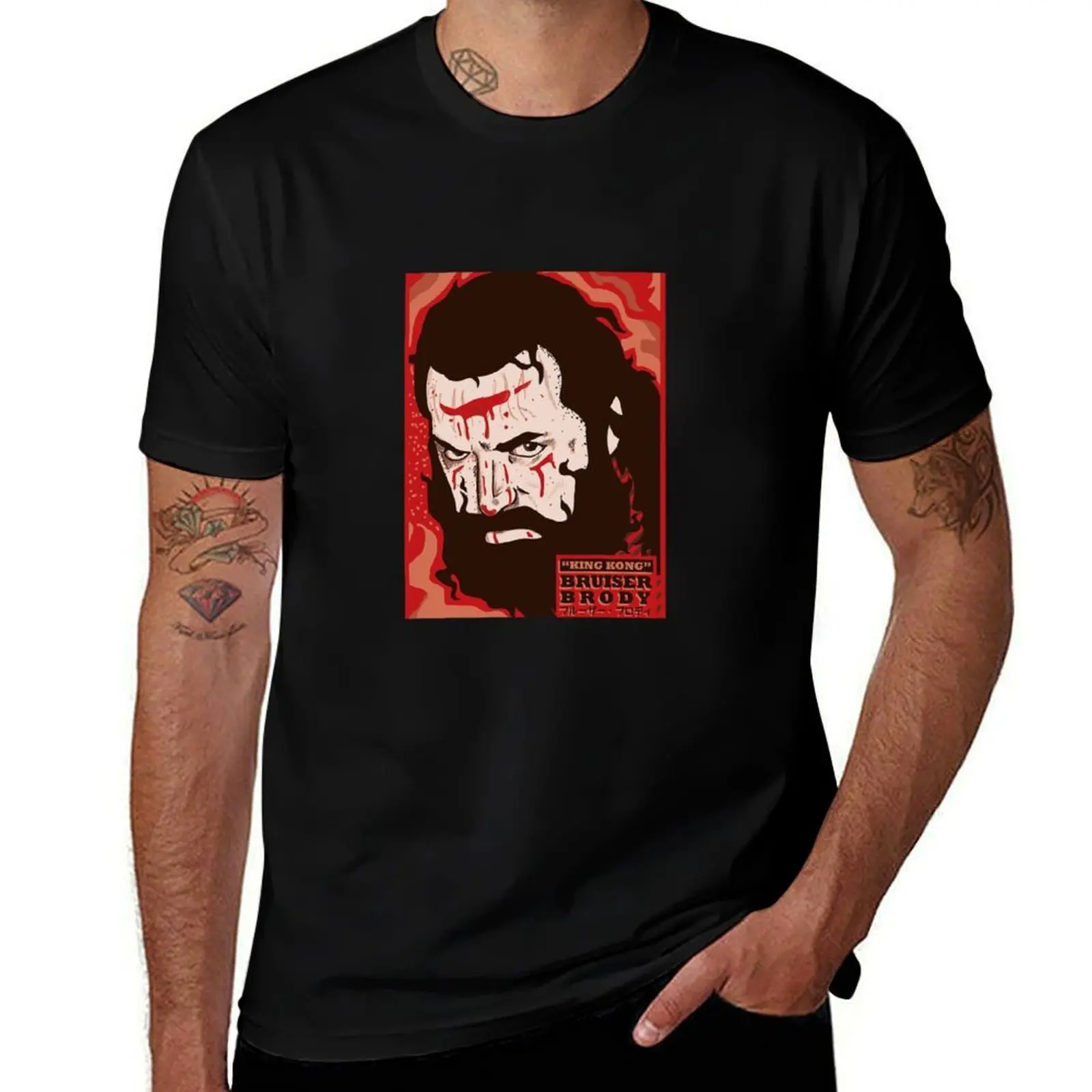 

BRUISER BRODY art print design wrestling hardcore icon legend T-Shirt t shirt for man T-Shirt
