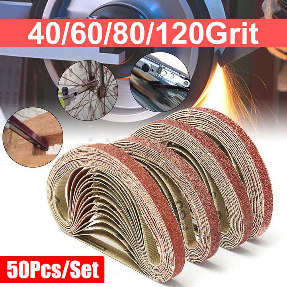 

50pcs/Set Sanding Belts Abrasive Bands For 10x330mm Sanders File Sanders Belt Sander Abrasive Tools Wood Soft Metal Polishing