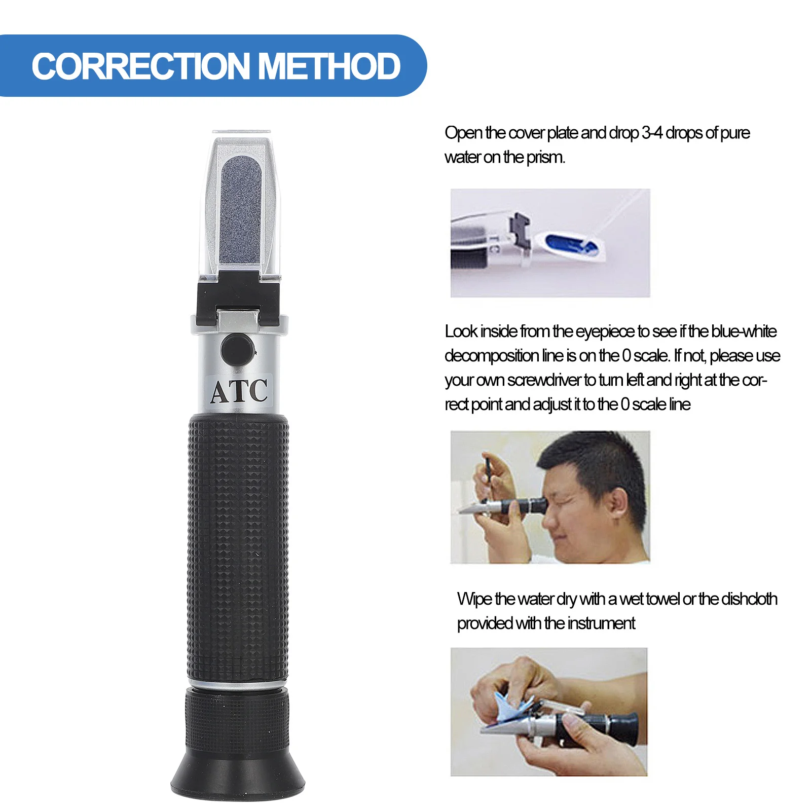 Alcohol Concentration Measurement Meter Aluminum Alloy Handheld Refractometer