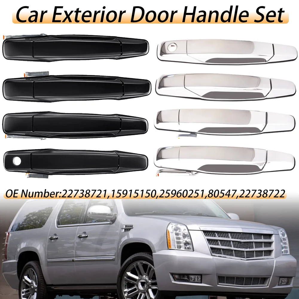 

Exterior Outside Door Handle Front Rear Driver Passenger for Escalade Avalanche Silverado Suburban Sierra Yukon 20828258