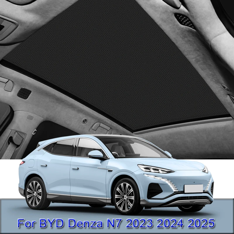 Car Electrostatic Adsorption Sunroof Sunshade Cover For BYD Denza N7 2023 2024 2025 Heat Insulation Skylight Sticker Accessory