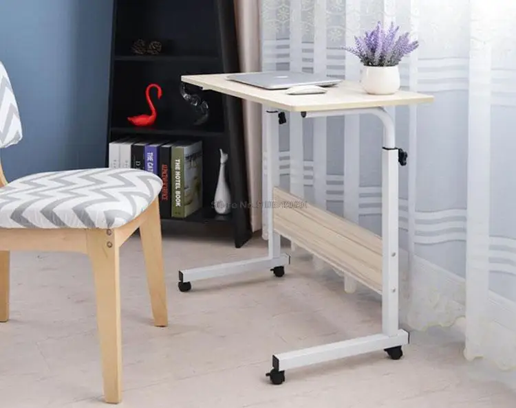 Adjustable Computer Desk with Wheels Portable Laptop Desk Rotate Notebook Bed SofaTable Can be Lifted Standing Desk