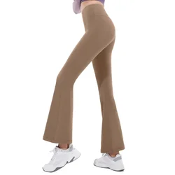 New High Waist Hip Lift Flared Pants Lulu Four-sided Stretch Seamless Yoga Pants Professional Pilates Fitness Women Leggings