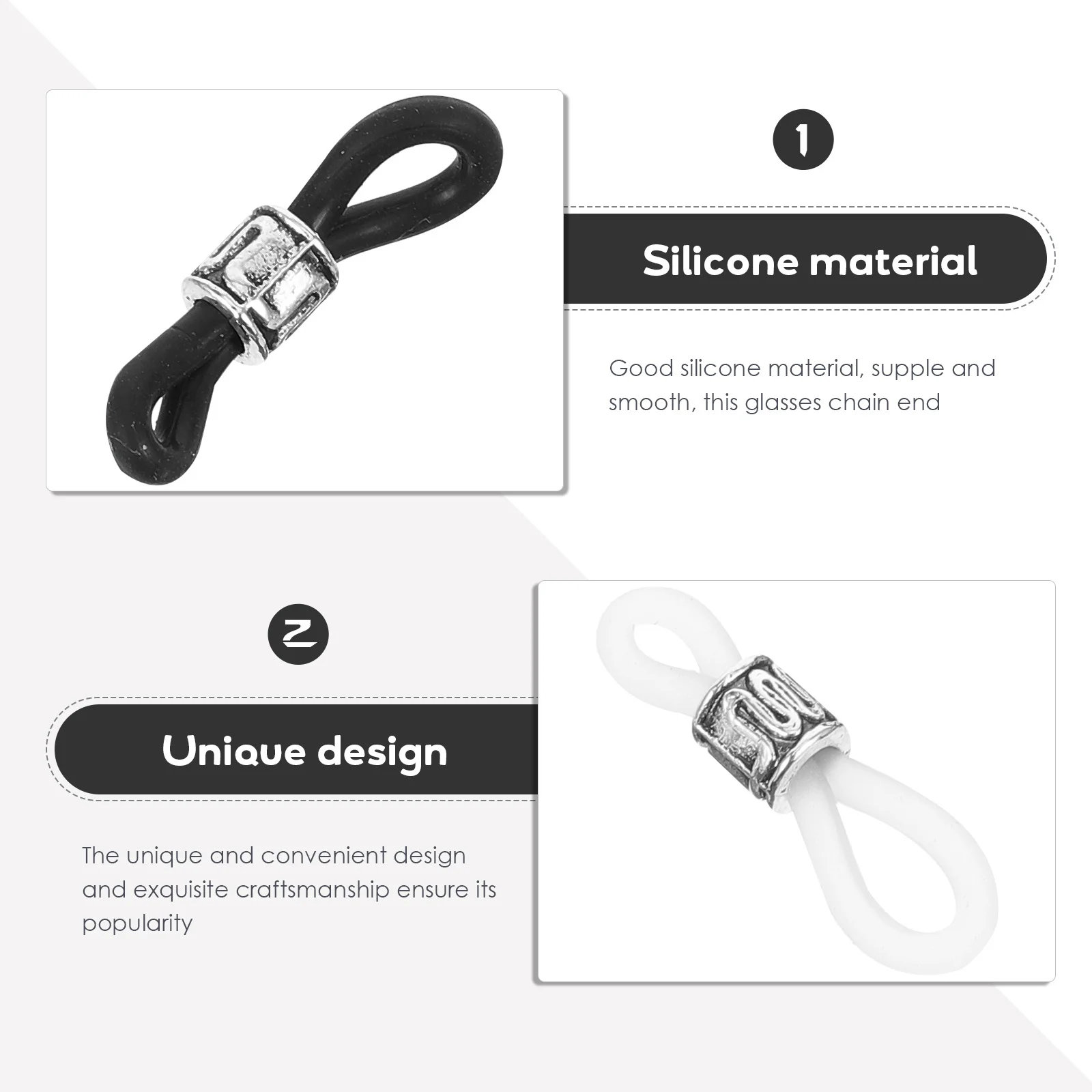 

20 Pcs Glasses Eye Chain Connector Eyeglass Ends Rubber Accessories Cord for Anti-Slip Holder Chains Holders